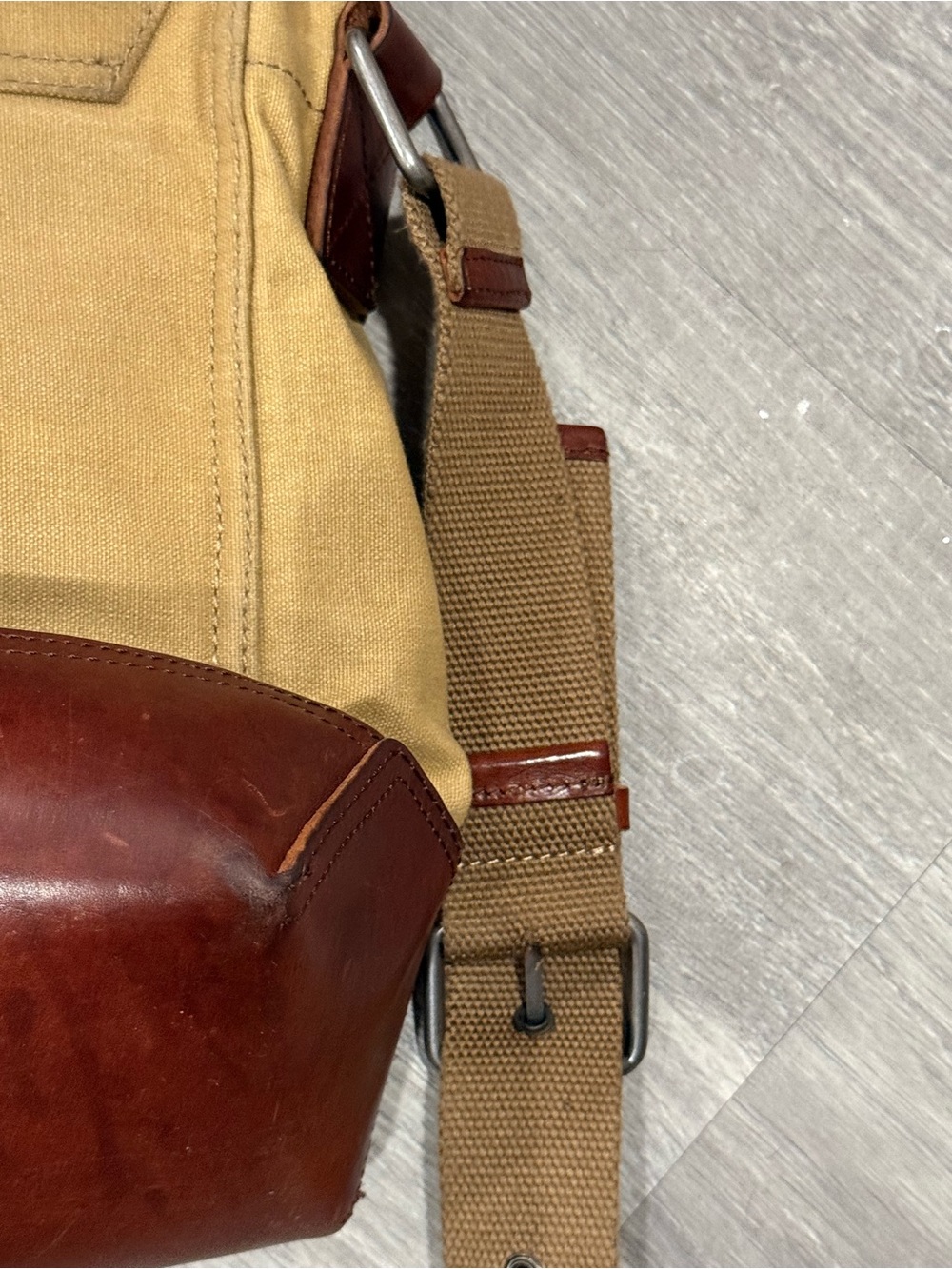 Lucky Brand Vintage Canvas Leather Messenger Bag Crossbody - Picture 8 of 10